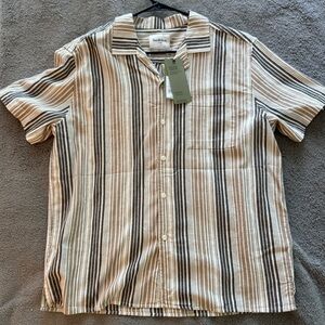 SOLD! Goodfello & Co Brown and White Casual Button Down Shirt
